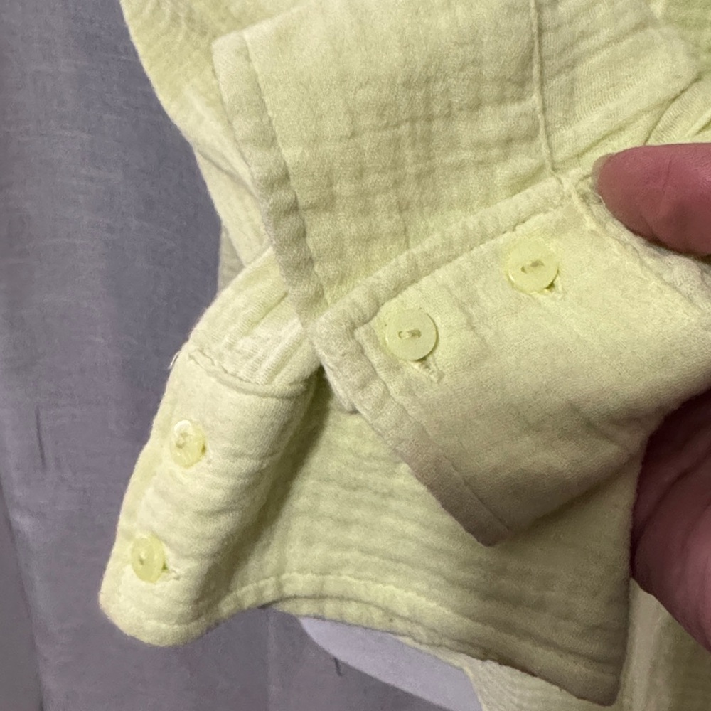 CeCe brand 100% Cotton PopOver Top-Sz M-Light Key Lime Color-Textured-EUC - Picture 4 of 12